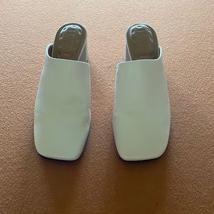 Ladies , Size 8 , Franco Sarto mule , Cream color , 2 1/2 inch heel